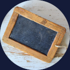 Blank Slate with wooden frame.